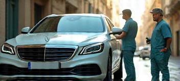 Lavage auto écologique à Marseille, scène urbaine
